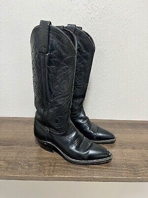 DAN POST Womens Size 5M VTG Black Leather Cowboy Western Boots USA Made P2680  | eBay | eBay US
