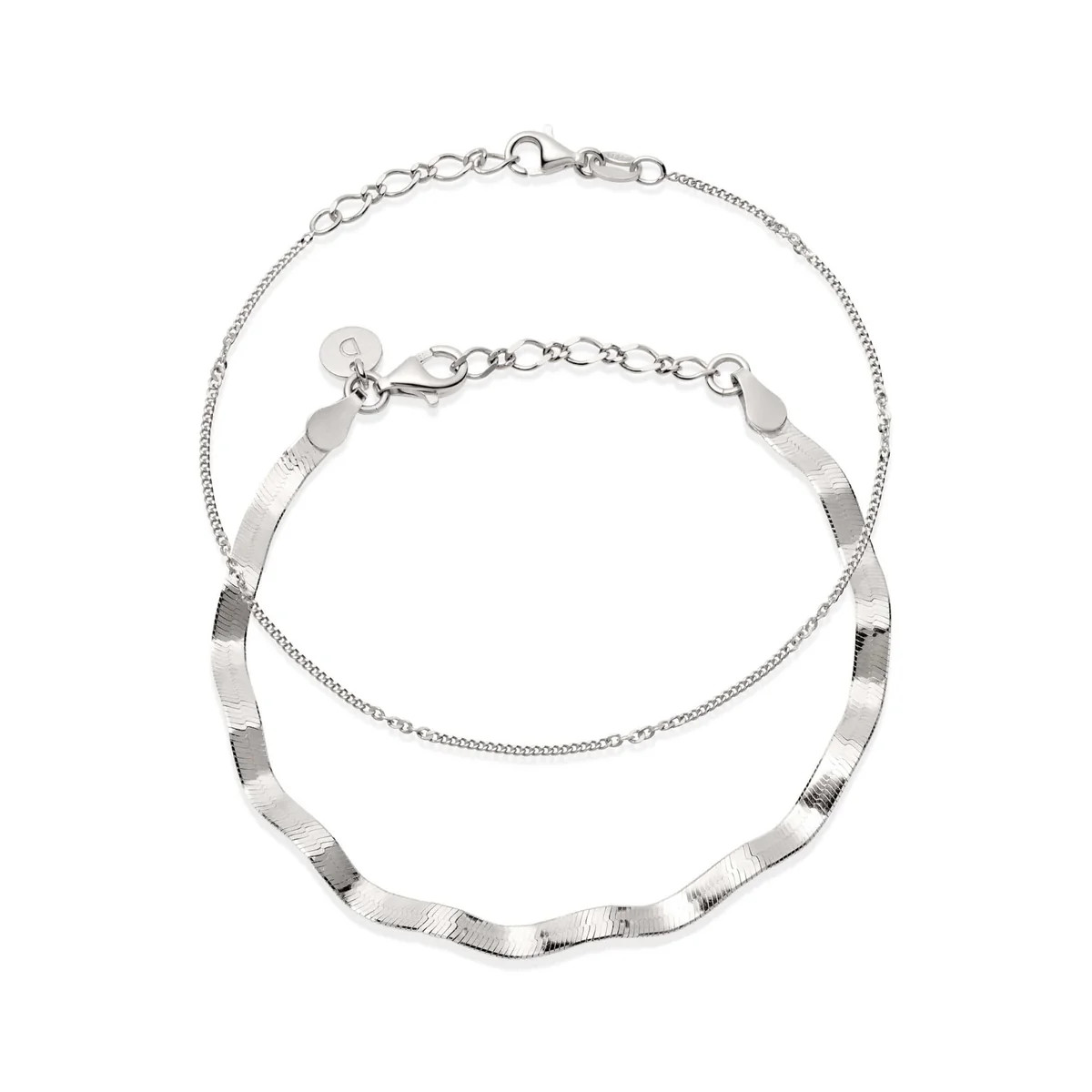 Forever Wavy Bracelet Set Sterling Silver | Daisy London Jewellery