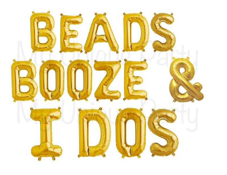 BEADS BOOZE & I DOS Balloons Nola Bachelorette Party Engagement Bridal Shower New Orleans Bach No... | Etsy (US)