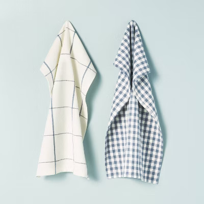 2ct Kitchen Towel Set Blue/Cream - Hearth & Hand™ with Magnolia | Target