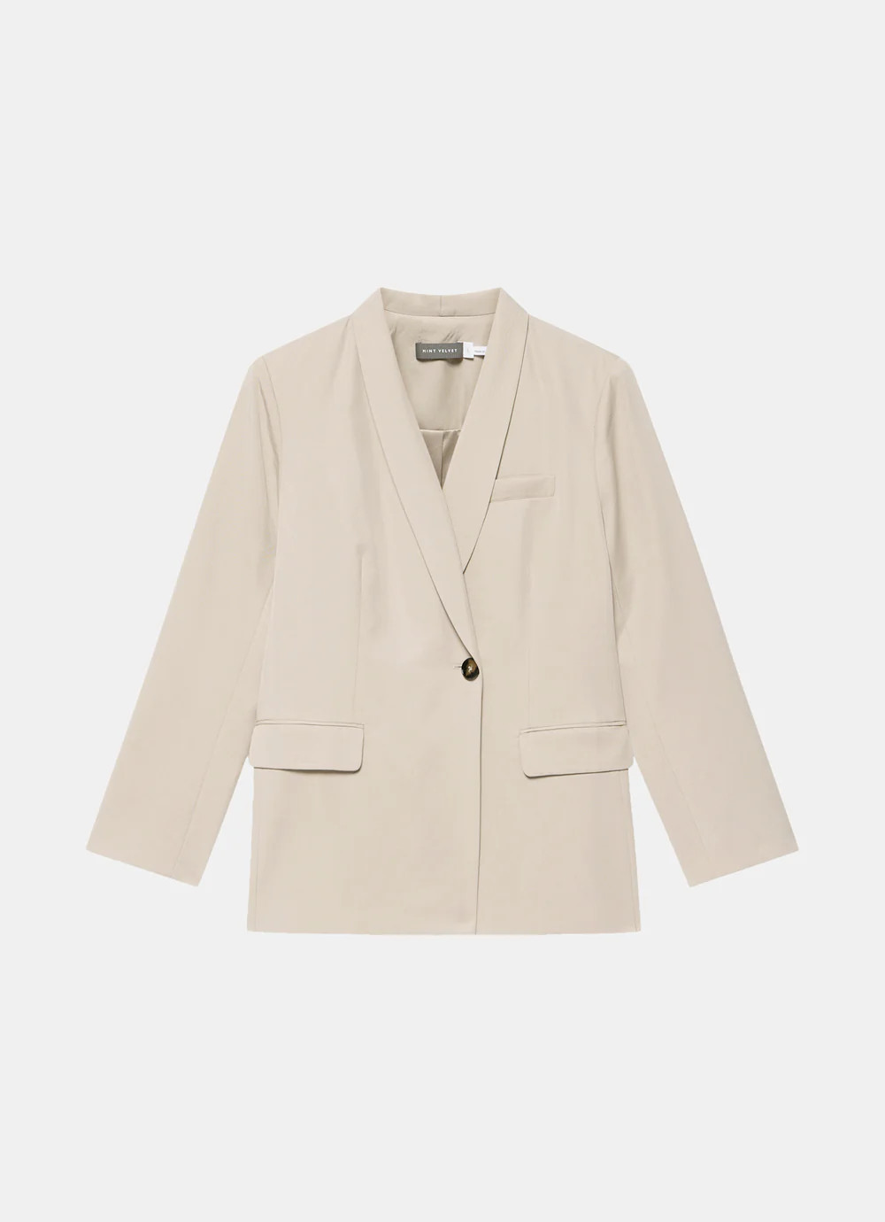 Neutral Single Breasted Blazer | Mint Velvet