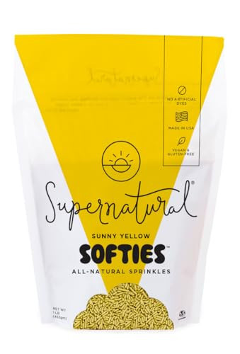 Supernatural Sunny Yellow Softies Organic Sprinkles, Dye-Free, Natural, Made in USA, Soy Free, Gluten Free, Vegan, Sweet, 16oz | Amazon (US)