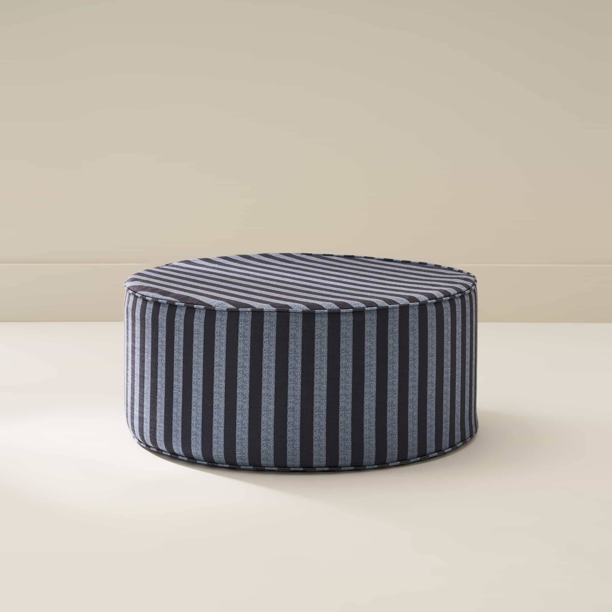 Green Striped Ottoman | Bennett in Coconut & Jade | House of Noa | House of Noa