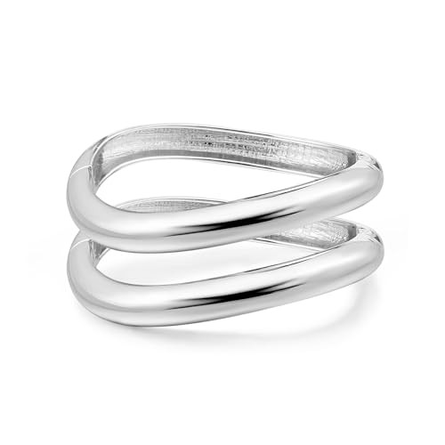 Elegance 11 designs Gold Plated Cuff Bangle Bracelets For Women Set Chunky Trendy Hinged Irregular Cuff Open Wide Gold Bracelet Minimalist Jewelry Gift 2pcs | Amazon (US)