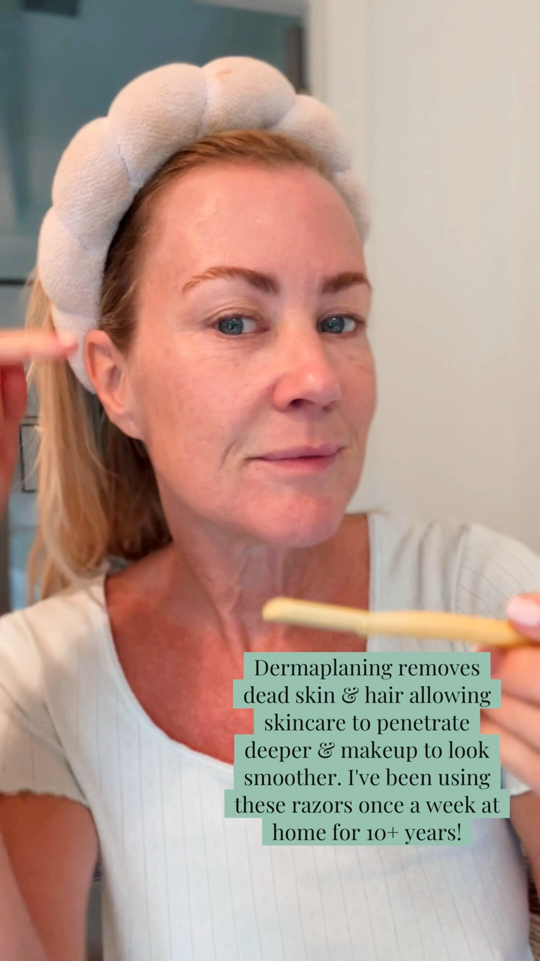 I’ve been dermaplaning my face for years! So good for smoothing and and makeup application.

#LTKBeauty #LTKgrwm #LTKOver40