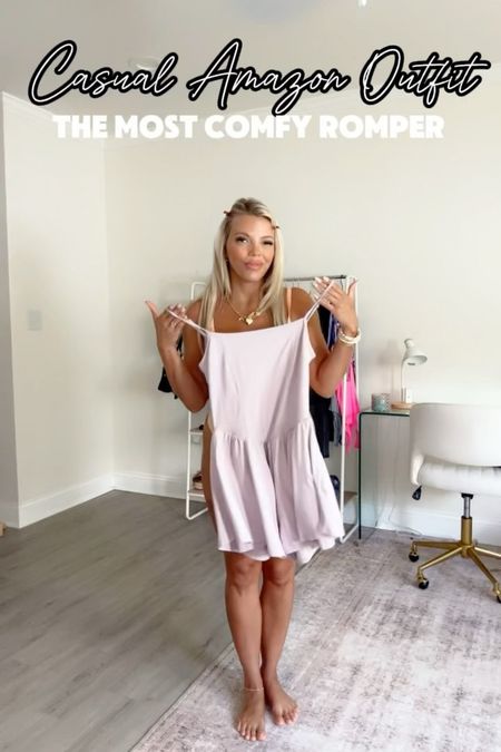 @laurscardina this petite & fuller bust girl friendly romper is literally everything- the fabric is heavenly, so soft, and lightweight🤍 perfect for summer or theme park trips you might have planned, I have 2 colors in a size medium but could do a small, it’s stretchy! 

COMMENT “ROMPER” and I’ll send ya the details cuties (ps. You must be following me in order to get the DM otherwise IG won’t let me message you) 

Amazon amazon outfits Amazon fashion casual style mom style ootd mom style style over 30 Disney outfits affordable fashion petite fashion @amazon @amazonfashion