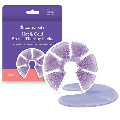 Lansinoh Breast Therapy Packs, Hot and Cold Breast-Pads with 2 Soft Covers, Postpartum Essentials for Nipple Pain Relief, Mastitis, Engorgement, Support for Breastfeeding and Pump Aid, 2 Pack | Amazon (US)