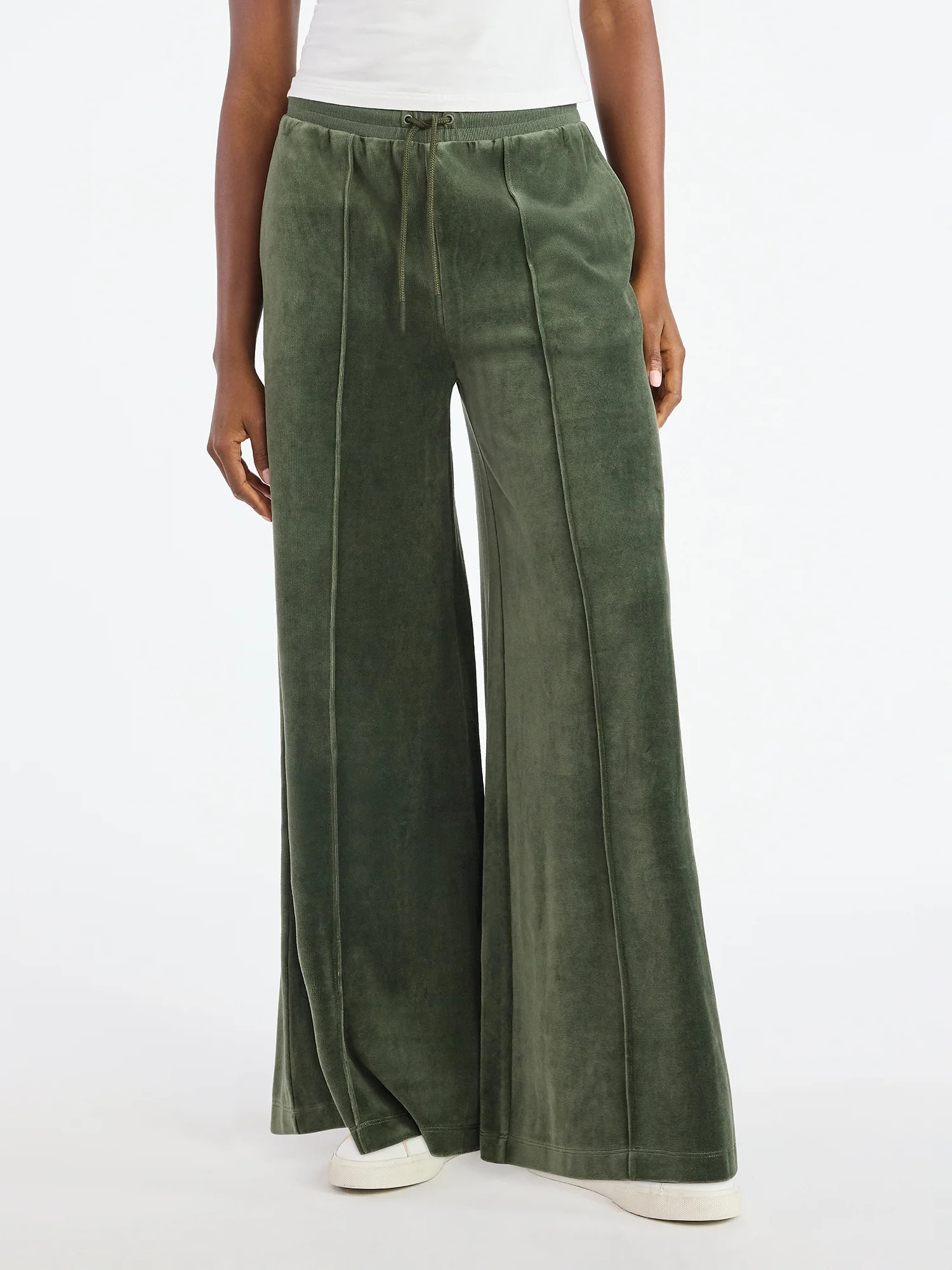 Scoop Women’s Velour Wide Leg Pants, Sizes XS-XXL | Walmart (US)