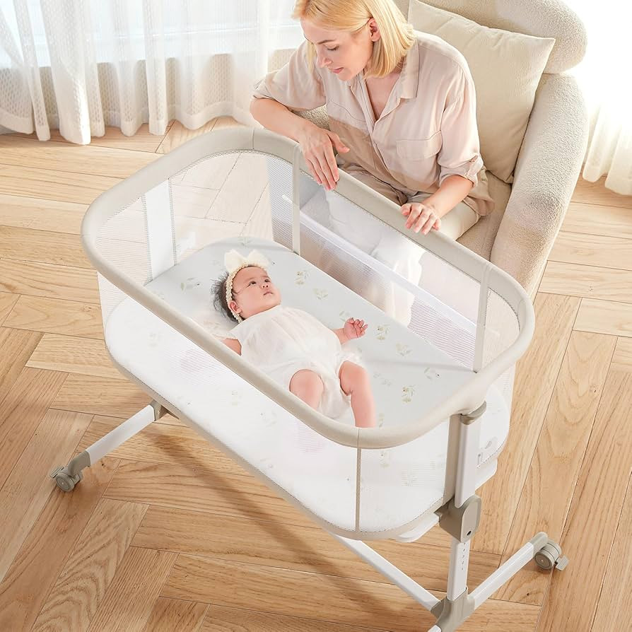 Fodoss Baby Bassinets Bedside Sleeper - All Mesh Bedside Bassinet with Wheels, 7 Height Adjustabl... | Amazon (US)
