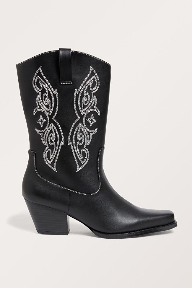 Embroidered cowboy boots | Monki