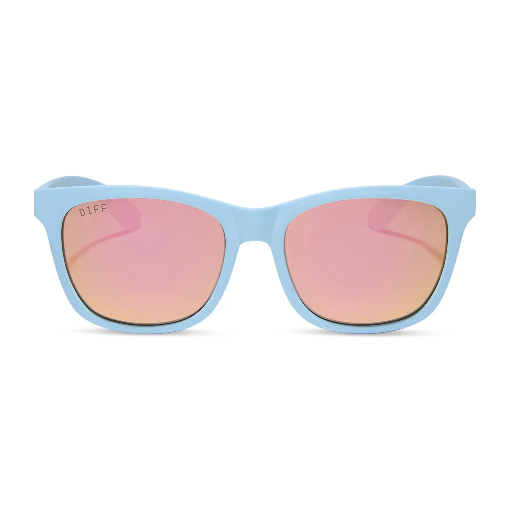 STORM - MATTE BABY BLUE + SHERBERT RAINBOW MIRROR + POLARIZED SUNGLASSES | DIFF Eyewear