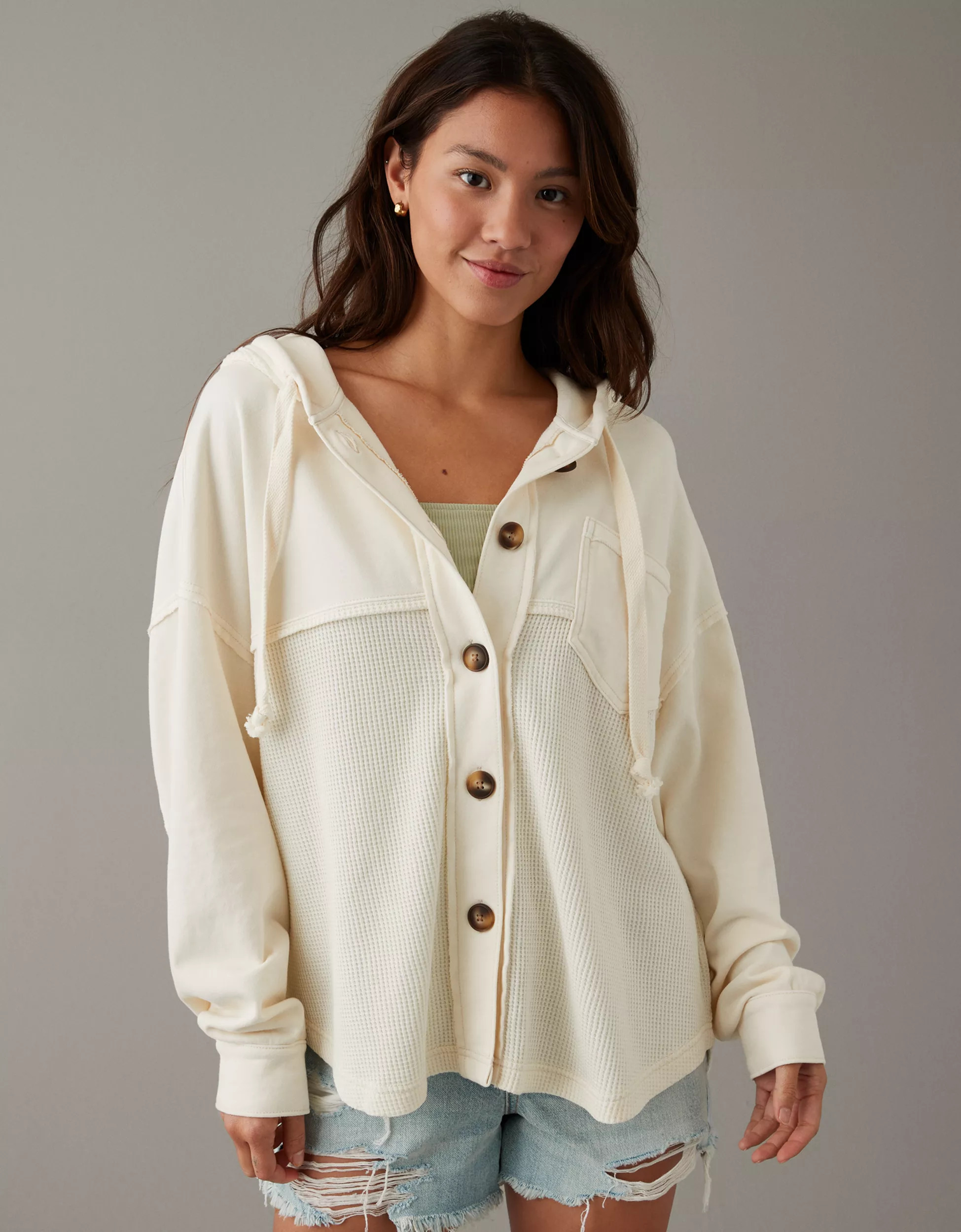 AE Big Hug Hooded Shacket | American Eagle Outfitters (US & CA)