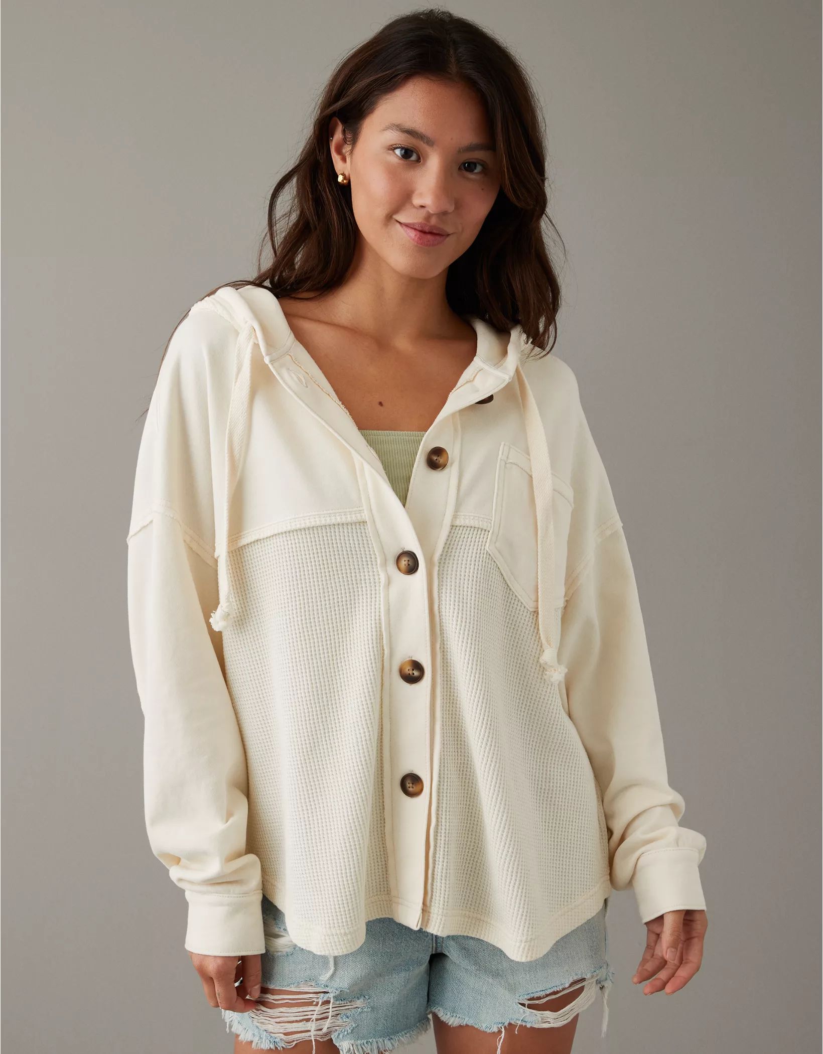 AE Big Hug Hooded Shacket | American Eagle Outfitters (US & CA)