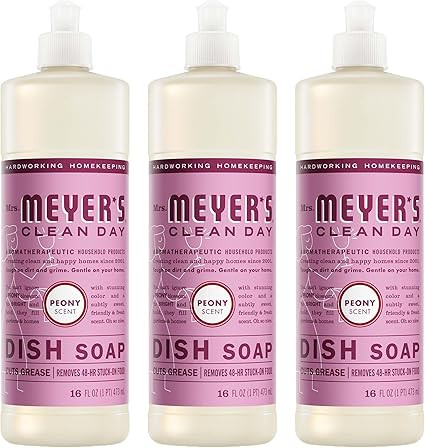 MRS. MEYER'S CLEAN DAY Liquid Dish Soap, Peony Scent, 16 Fl Oz Bottle - 3 Pack | Amazon (US)