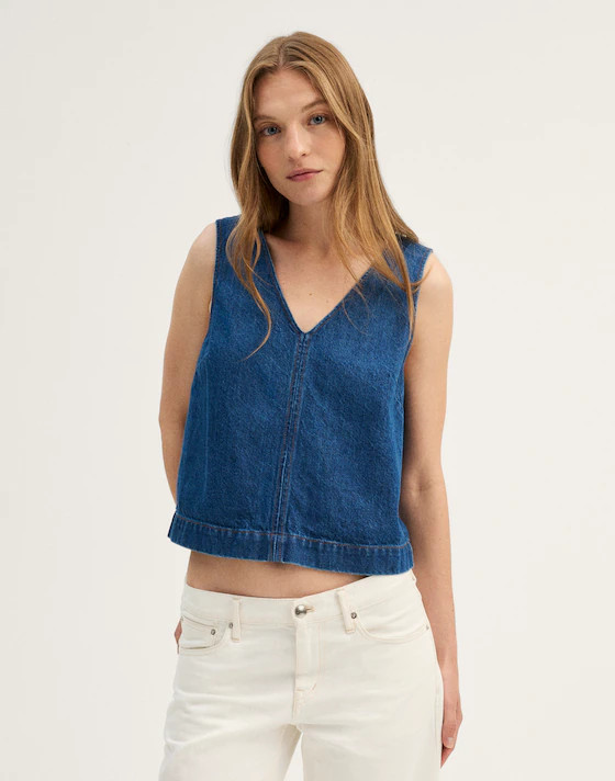 Denim V-Neck Shell Top | Madewell