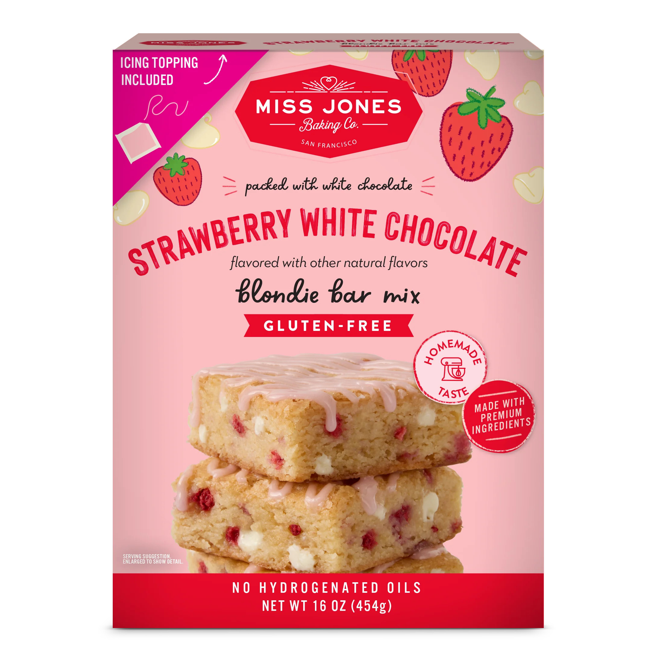 Miss Jones Baking Co. Gluten Free Strawberry White Chocolate Blondie Mix | Walmart (US)