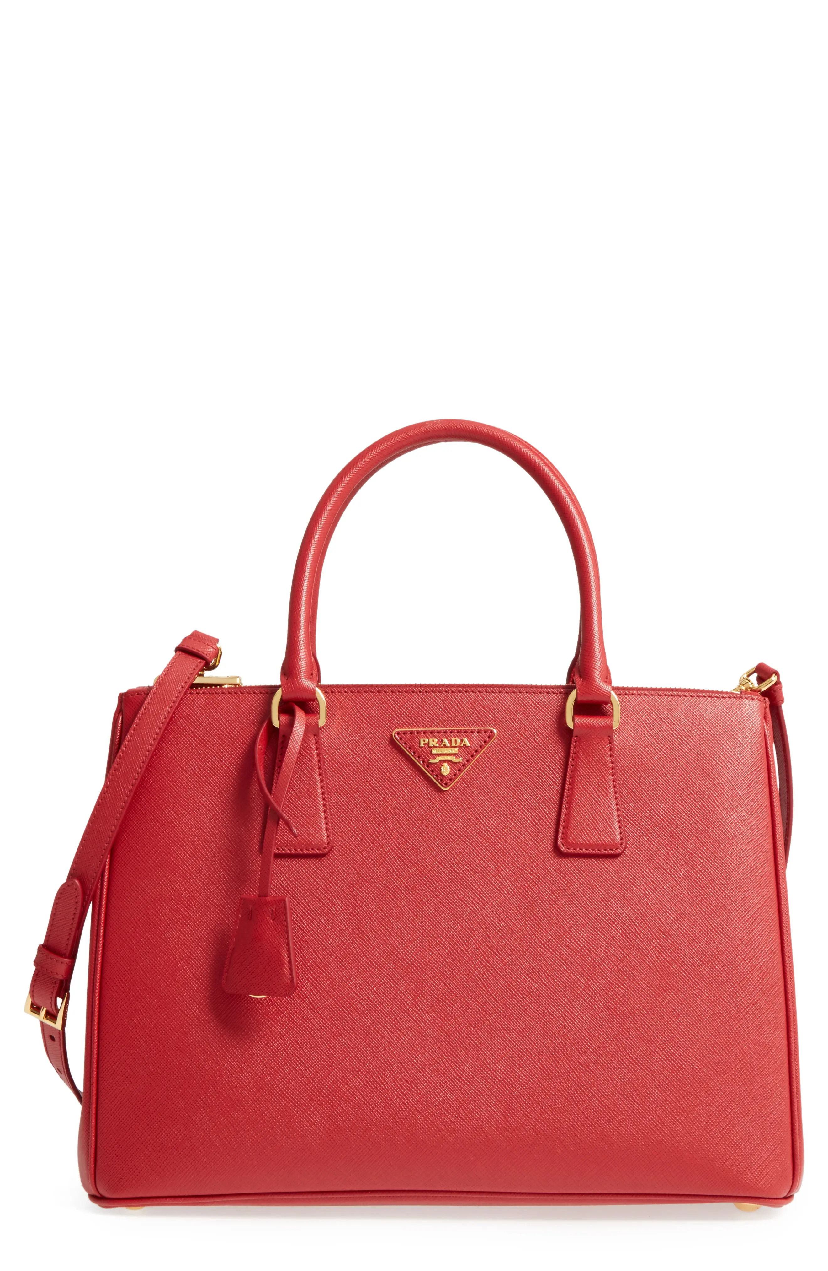 Prada Medium Galleria Saffiano Leather Tote - Red | Nordstrom