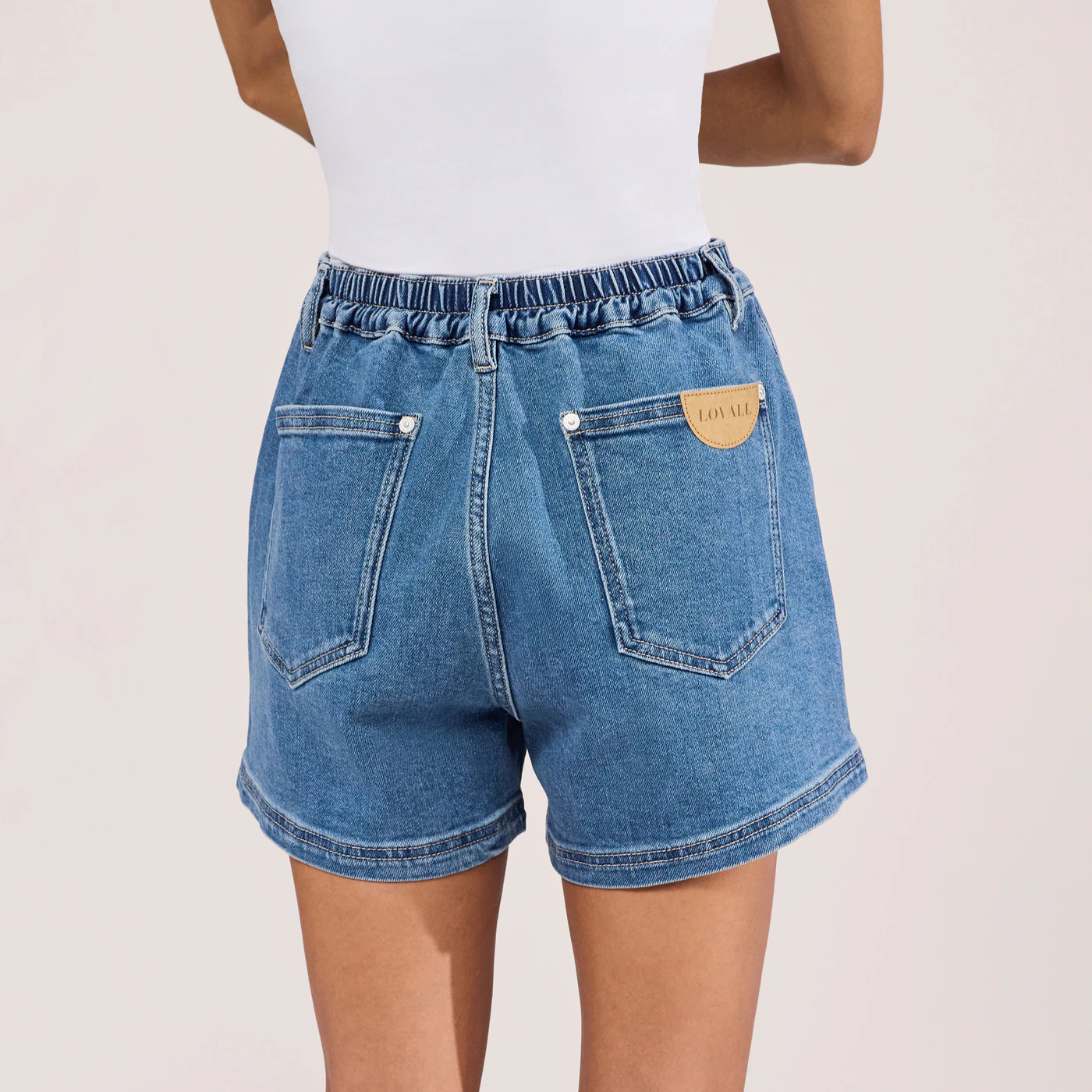 Stretch Denim Shorts | Mid Blue | LOVALL