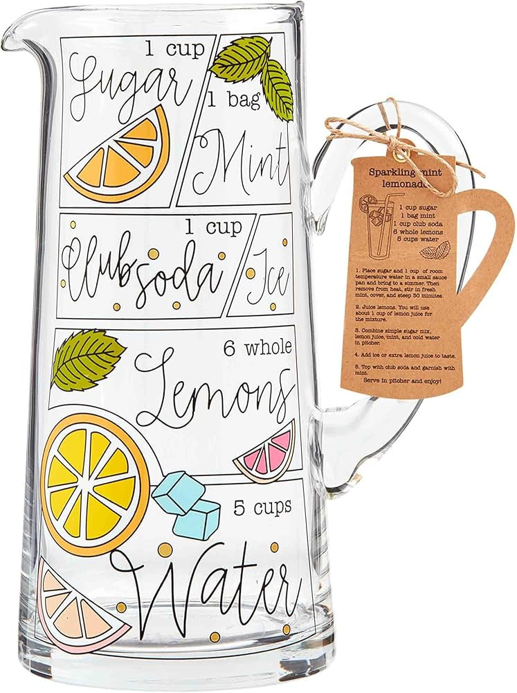 Mud Pie Lemonade Recipe Pitcher, 67oz | Amazon (US)