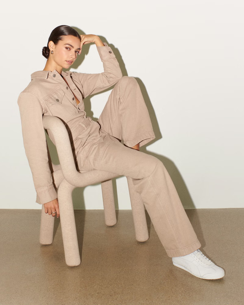 Long-Sleeve Denim Jumpsuit | Abercrombie & Fitch (US)