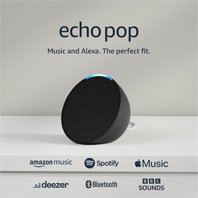 Echo Pop (Newest gen) | Full sound compact Wi-Fi and Bluetooth smart speaker with Alexa | Charcoa... | Amazon (UK)
