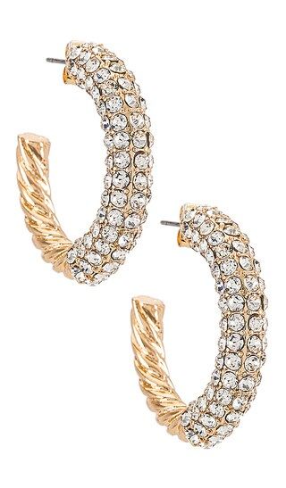 Crystal Hoop Earrings in Gold | Revolve Clothing (Global)