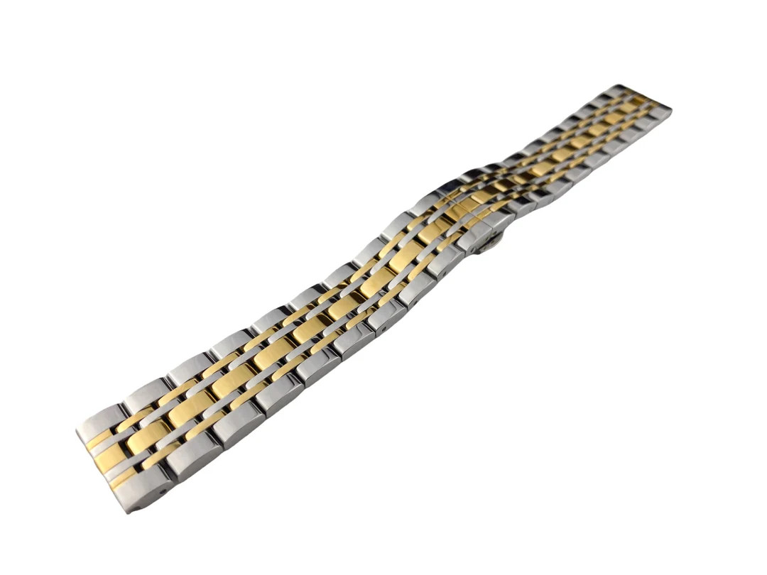Silver/yellow Gold Flat or Curved End Stainless Steel Strap Band Bracelet Fit Most Watches 14mm 1... | Etsy (US)