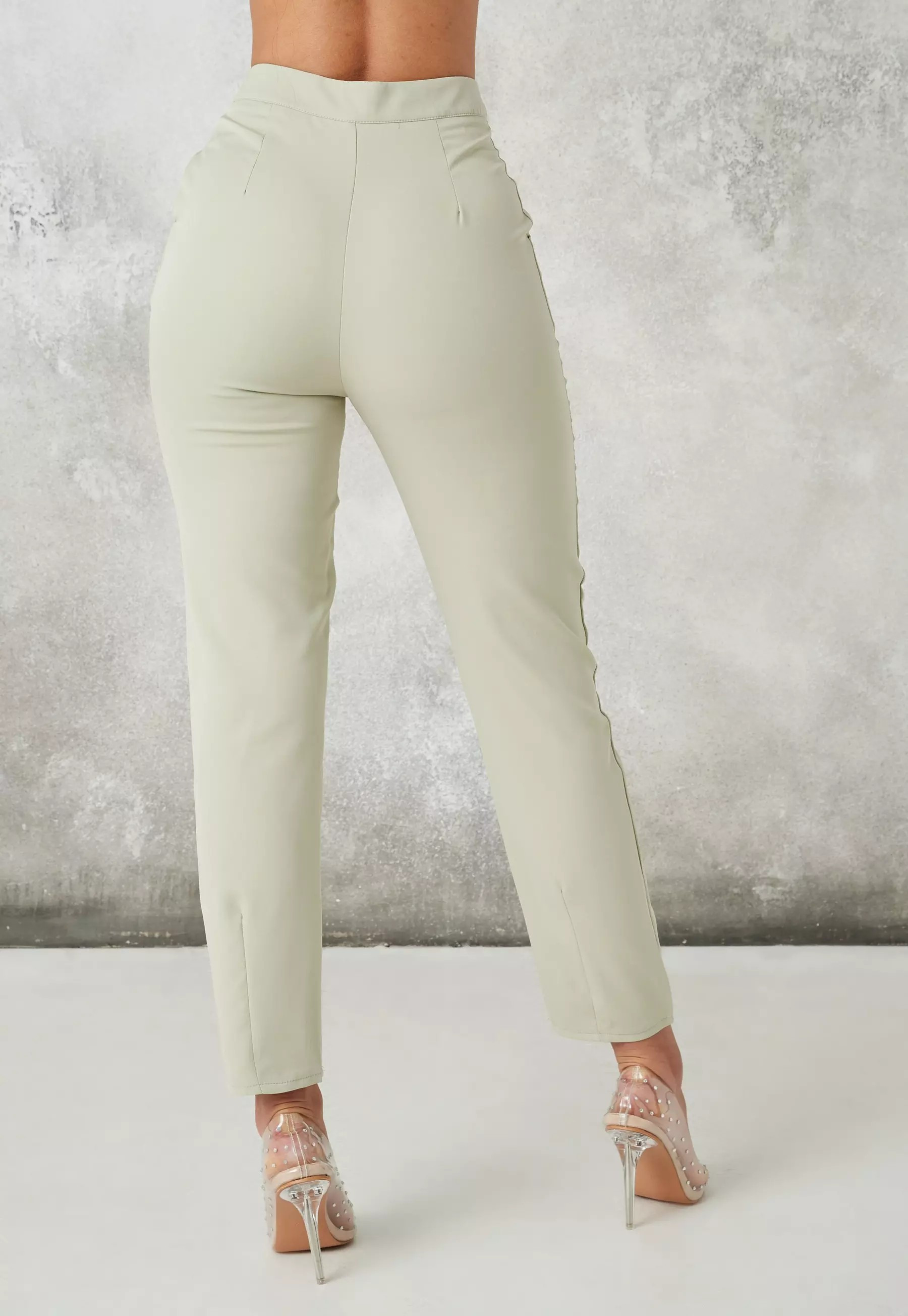 Sage Co Ord Tailored Cigarette Trousers | Missguided (US & CA)