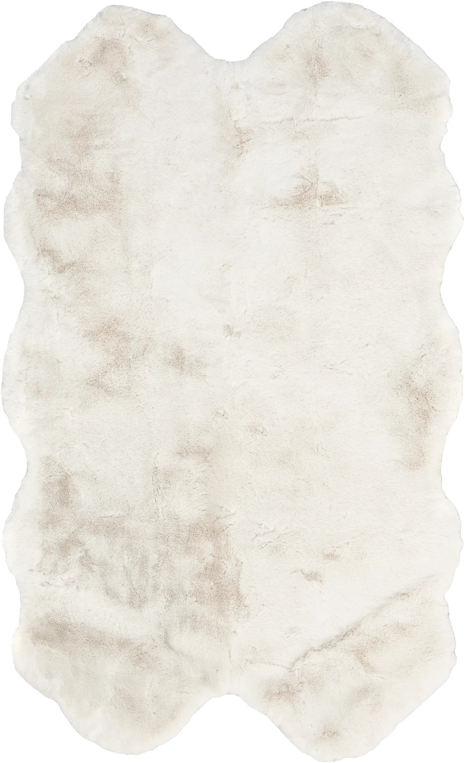 Off White Waverly Quarto Faux Sheepskin Pelt Plush Cloud Washable 3' 6"" x 6' rug | Rugs USA