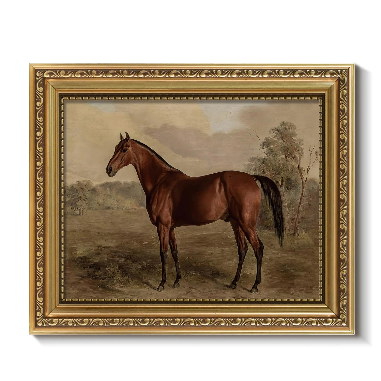 Vintage Gold Framed Horse Wall Art, 13x16 | Wayfair North America