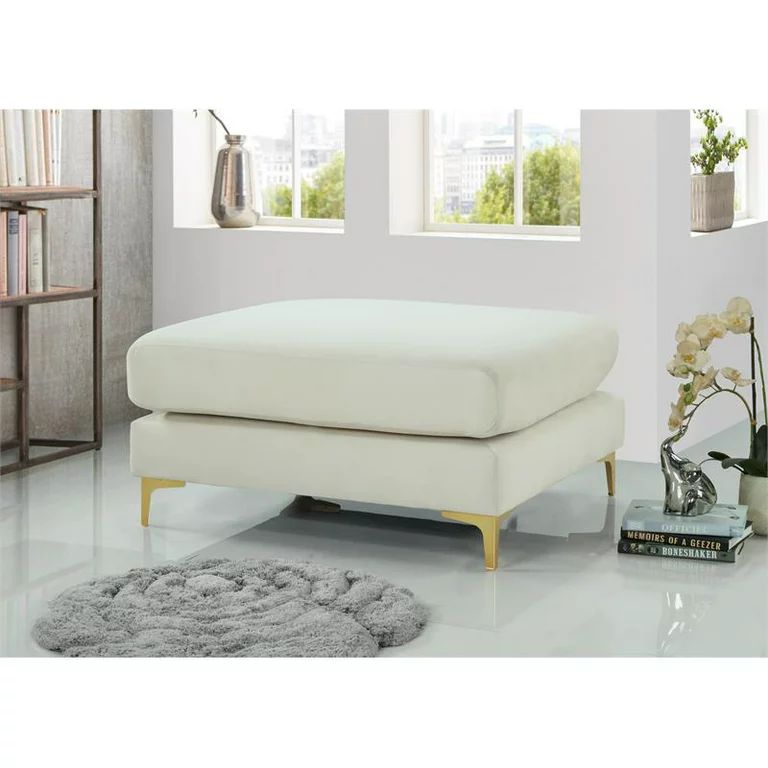 Meridian Furniture Julia Cream Velvet Modular Ottoman | Walmart (US)