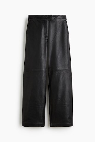 H & M - Straight leather trousers - Black | H&M (UK, MY, IN, SG, PH, TW, HK)