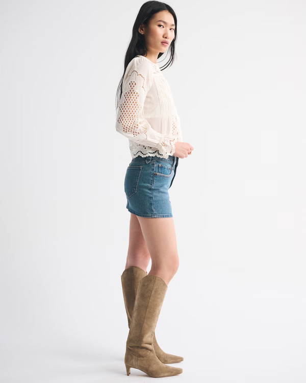 Women's Embroidered Denim Mini Skirt | Women's Abercrombie x Kemo Sabe | Abercrombie.com | Abercrombie & Fitch (US)