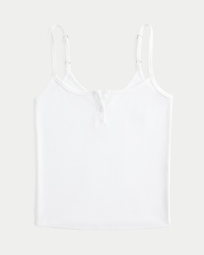 Women's Ribbed Notch Henley Cami | Women's Tops | HollisterCo.com | Hollister (US)