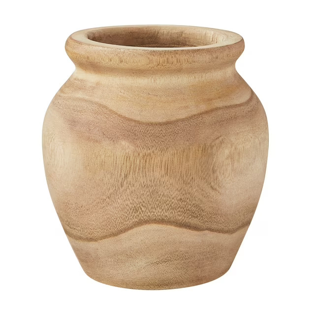 Better Homes & Gardens 7" Natural Wood Vase by Dave & Jenny Marrs - Walmart.com | Walmart (US)