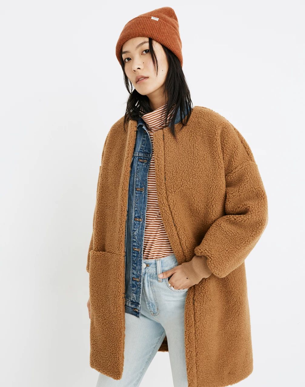 Bonded Sherpa Cocoon Coat | Madewell