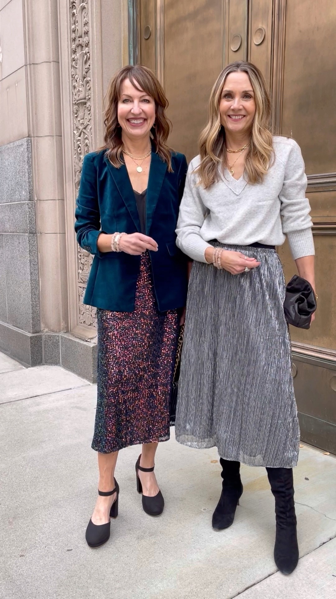 We can’t believe the holiday season is upon us!! There are always so many things to check off our lists and prepare🦃🎁 Let @loft help by taking the confusion out of what to wear!! 
•
@loft has all the trends—faux leather, cozy sweaters, velvet blazers and pants, and all the sparkle and shine to help us celebrate in style!!✨ These @loft outfits are so chic and we love how affordable they are, too. Definitely makes it easier to create looks for all your parties and family gatherings!🥂🎉 You can shop our Loft looks on the @shop.ltk app! 
#LOFTimist  #loveLOFT #sponsored 

Holiday outfits, sequin skirt, midi skirt, velvet blazer, fair isle sweater, faux leather skirt, leather pants, wide leg pants, coated jeans, camel coat, Sherpa coat, winter outfit, workwear, thanksgiving outfit, Christmas outfit 

#LTKHoliday #LTKunder100 #LTKSeasonal