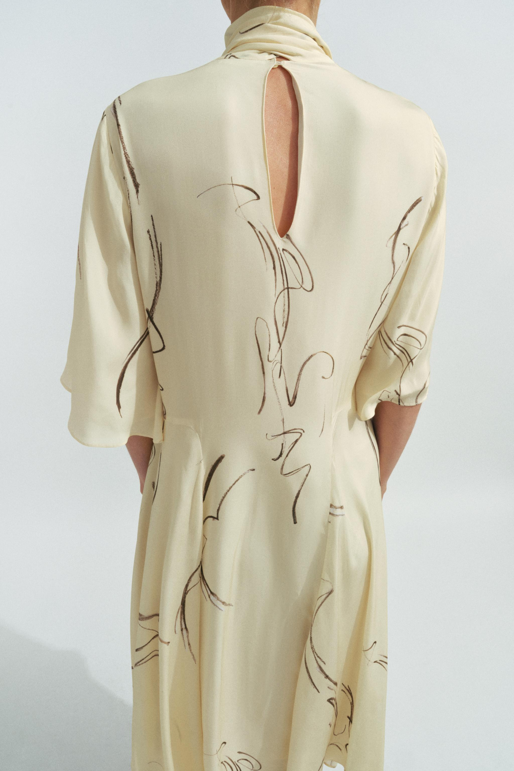 ZW COLLECTION PRINTED DRESS WITH TIES | Zara US