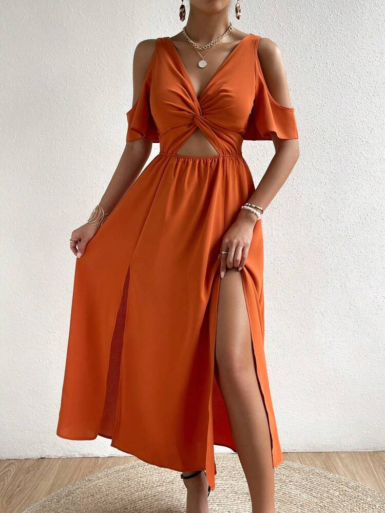 $19.49        
    (31)
        
      SHEIN Unity Cold Shoulder Twist Front Cut Out Front Split ... | SHEIN
