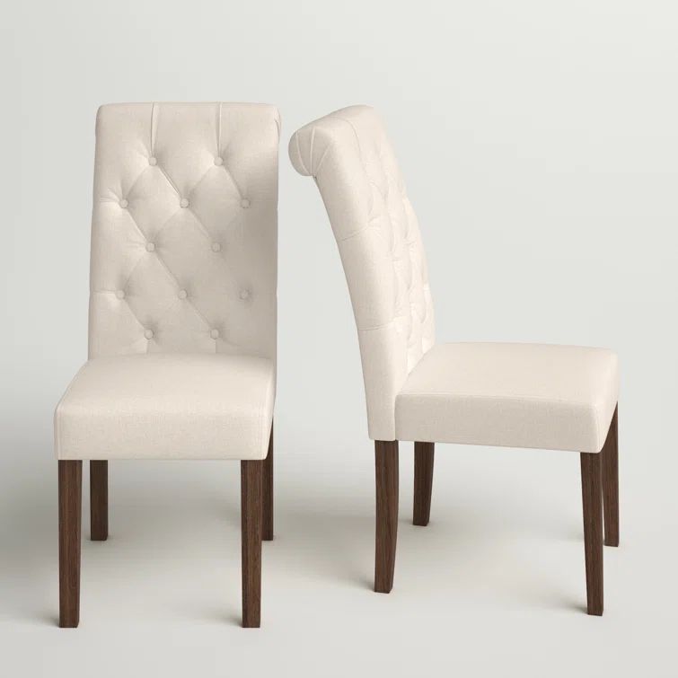 Bookout Tufted Upholstered Fabric Dining Side Chairs with Solid Wood Legs and Padded Seat (Set of... | Wayfair North America