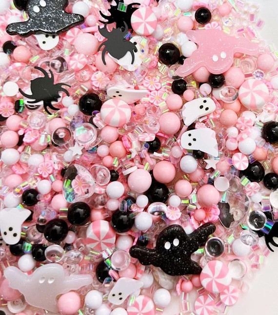 Halloween Polymer Clay Slices Pink Halloween Sprinkles - Etsy | Etsy (US)