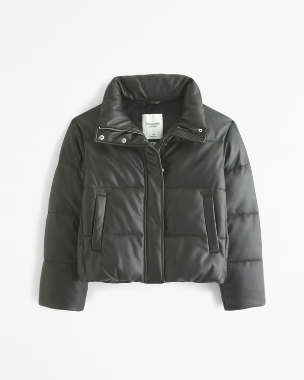 Vegan Leather Puffer | Abercrombie & Fitch (US)