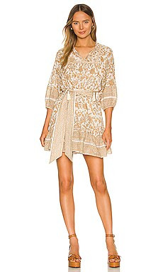 Cleobella Magdalena Mini Dress in Autumn Block Print from Revolve.com | Revolve Clothing (Global)