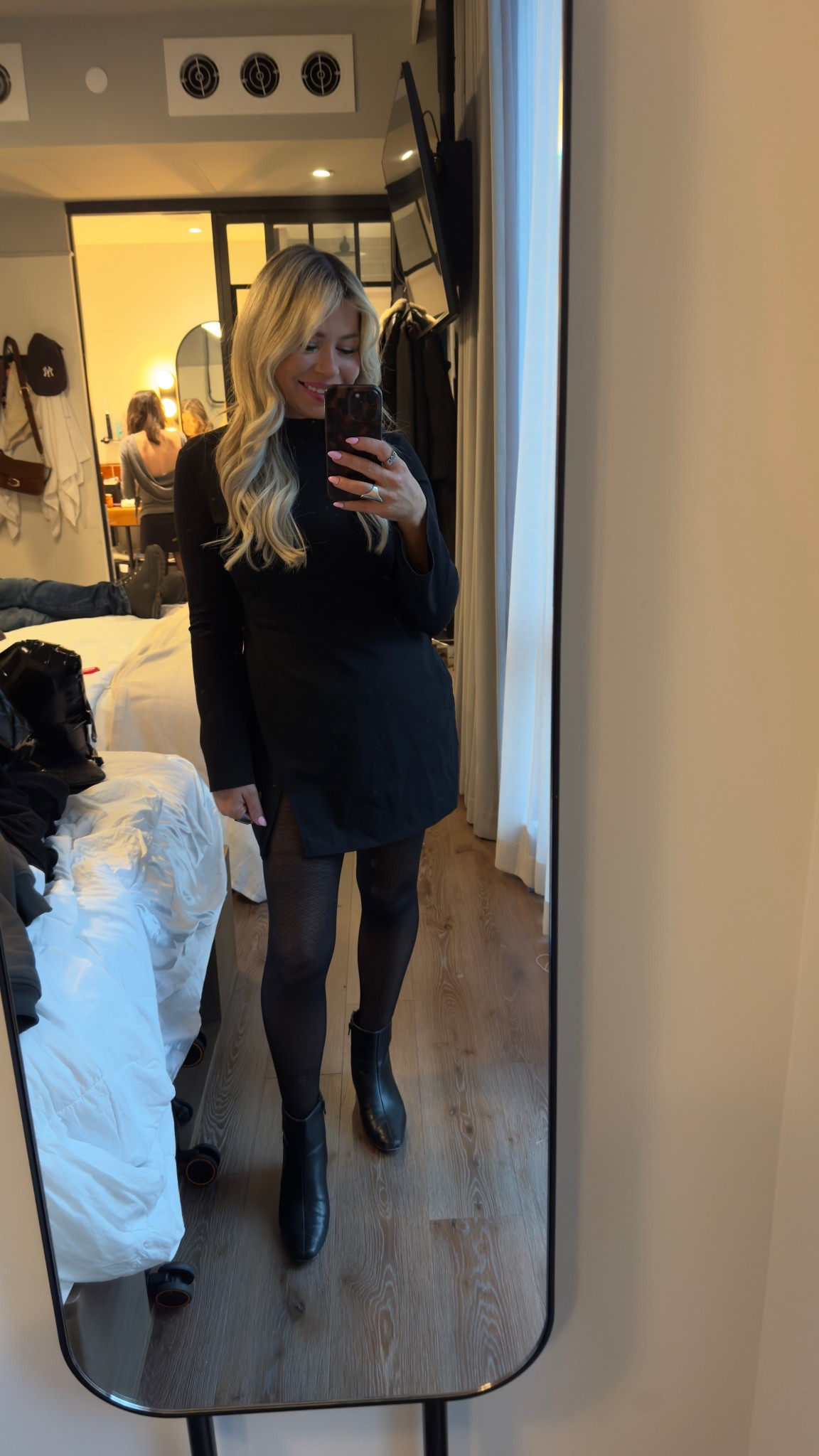 Little black dress size medium 
Black tights 
Black kitten helped booties size 7

#LTKWedding #LTKSaleAlert
