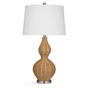 Rovert Table Lamp in Brown Wicker / Rattan | Cymax