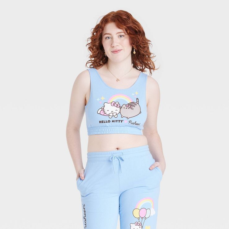 Women's Hello Kitty and Pusheen Graphic Tank Top - Blue | Target