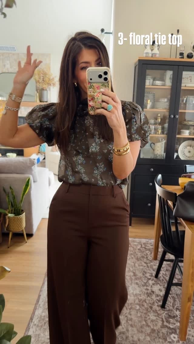 3- floral tie top
