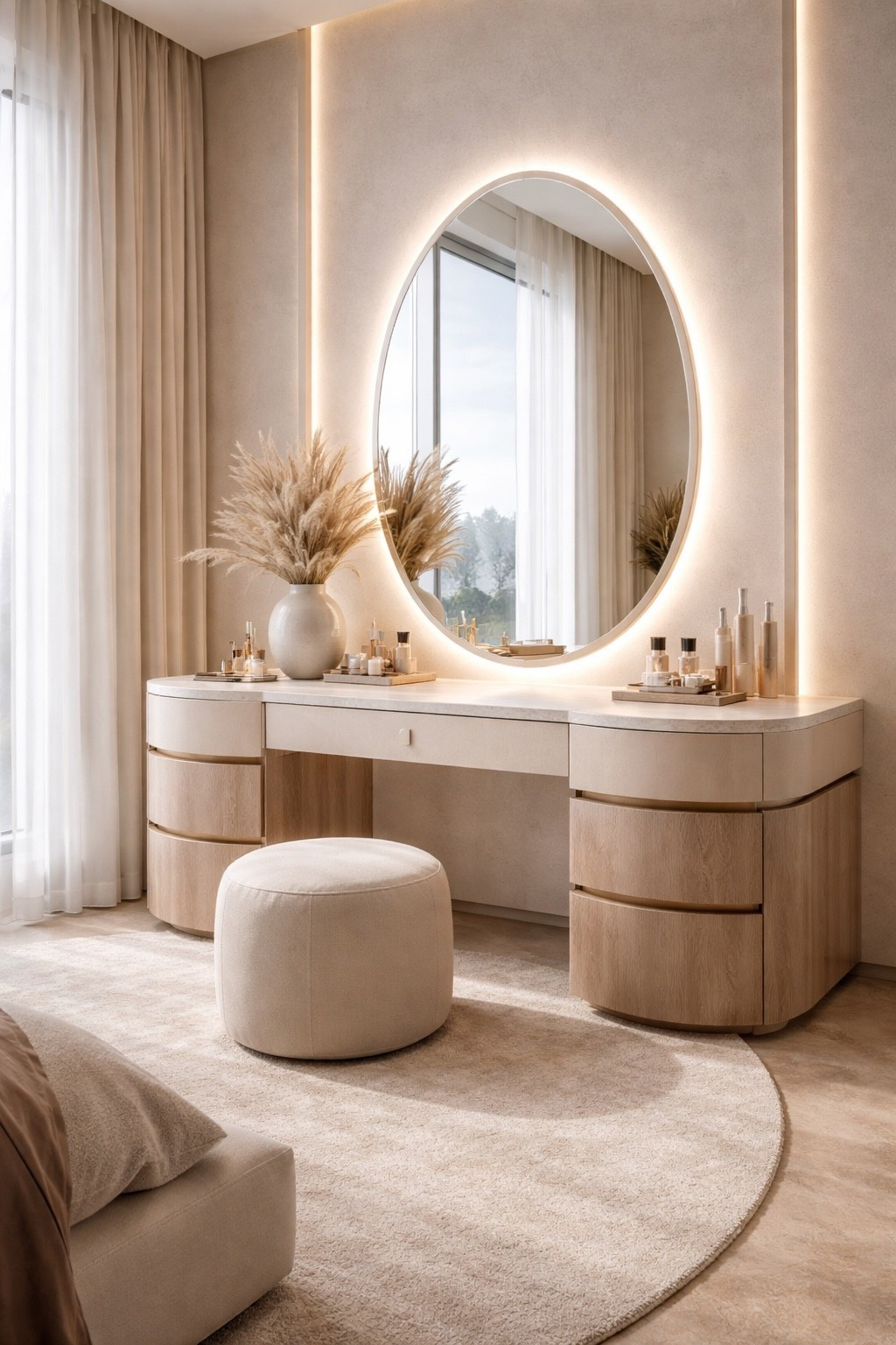 A chic vanity corner with warm wood tones, soft curves, and a clean modern luxe feel.

#vanityideas #bedroomvanity #vanitydecor #neutralhome #softminimalism #warmminimalism #beigehome #homedecor #interiordesign #modernbedroom #makeupvanity #vanityinspo #elegantinteriors #homeinspo #designinspo #wayfairhome #ltkhome #ltkdecor #ltkdesign #ltkfinds #ltkit #shopthelook #pinteresthome #serenehome #minimalhome #neutraldecor #cozyhome #modernluxury #dreambedroom #decorinspo