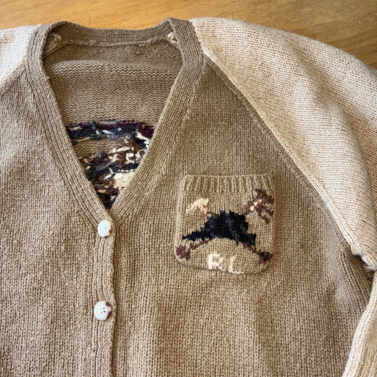95 Vtg Ralph Lauren Equestrian Western Cardigan Sweater Horses Intarsia L Unisex  | eBay | eBay US