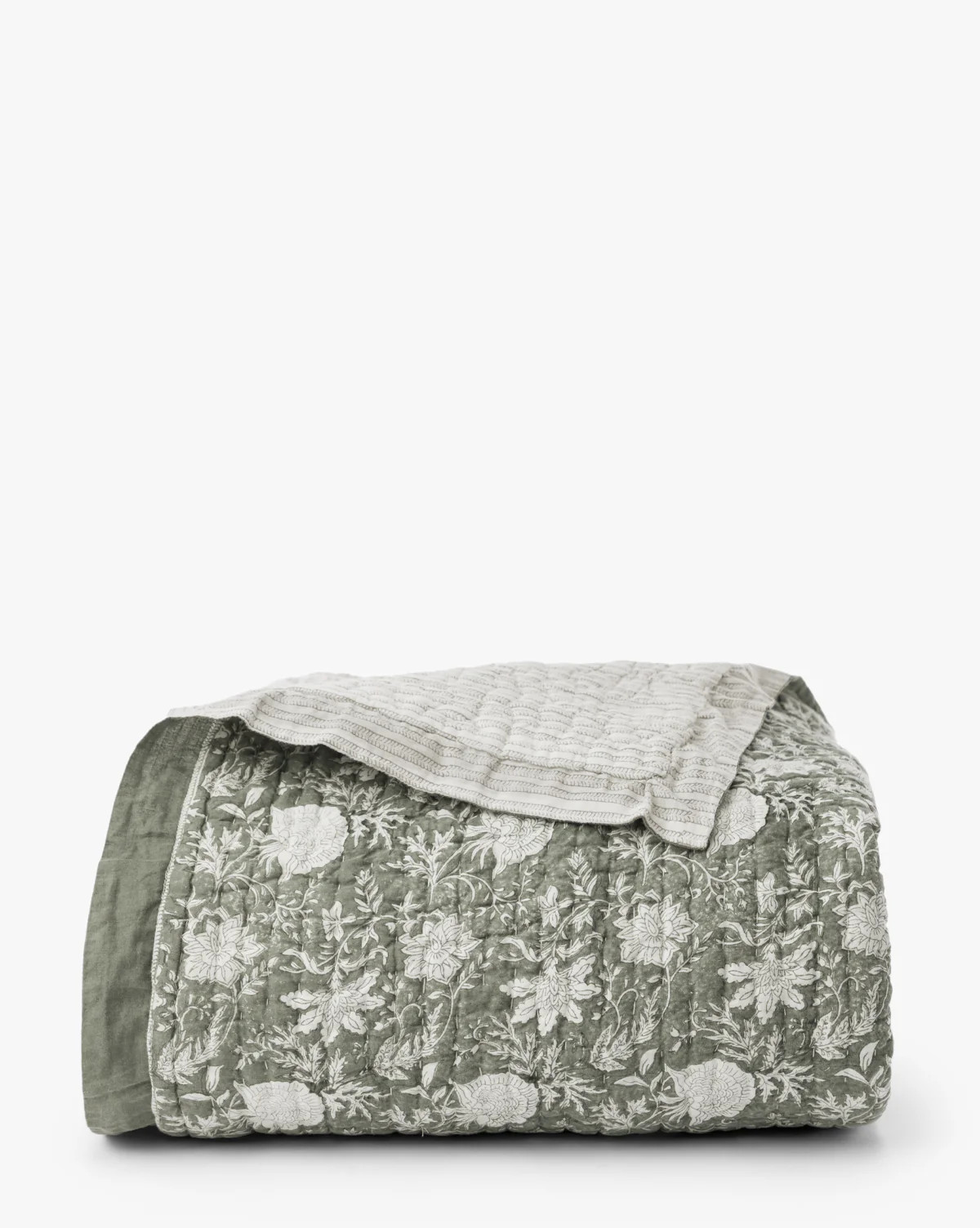 Audrey Sage Block Print Quilt | McGee & Co. (US)